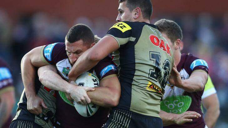 Memorable comeback: The Panthers put on 27 points in 29 minutes to beat the Sea Eagles. Photo: Cameron Spencer