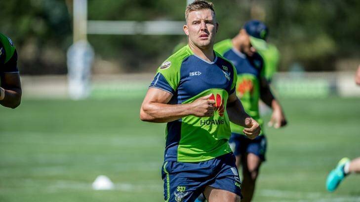 Canberra Raiders prop Clay Priest admits he still has doubts about the ankle he broke last year. Photo: Karleen Minney