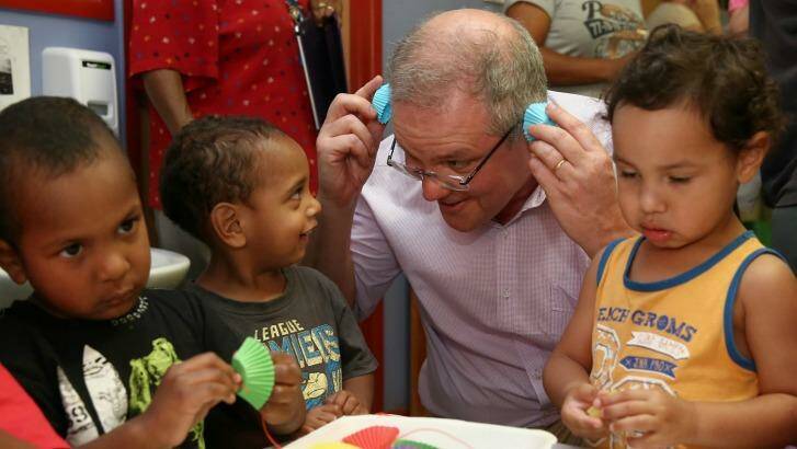 The federal government's Scott Morrison during a visit to Mapoon in 2015.