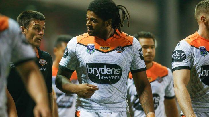Back in the game: Wests Tigers' Jamal Idris made a promising club debut in the 20-10 trial loss to the Dragons on Saturday night. Photo: Adam McLean 