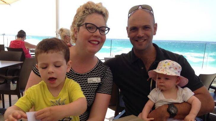 Jessica Warner with her family, husband Brad, son Ben and daughter Amelia. Photo: Supplied