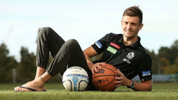 Finding his feet: Collingwood's Adam Oxley is making his mark. Photo: Pat Scala