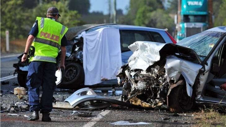 The scene of the fatal crash on the Isis Highway near Childers. Photo: Max Fleet/Bundaberg News Mail