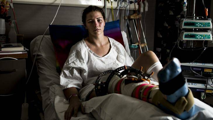 Nikki Ayers is fighting to walk again after a rugby tackle went wrong earlier this year. Photo: Jamila Toderas