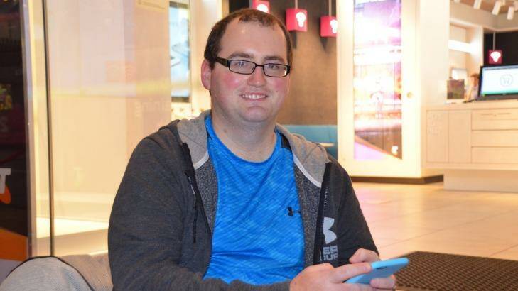 iPhone fan David Bogg arrived at the Telstra store 15 hours before they opened to be first to get his hands on the new iPhone 7 plus. Photo: Supplied