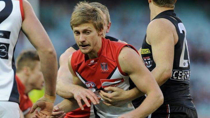 Mitch Clisby when he played for Melbourne.
 Photo: Sebastian Costanzo