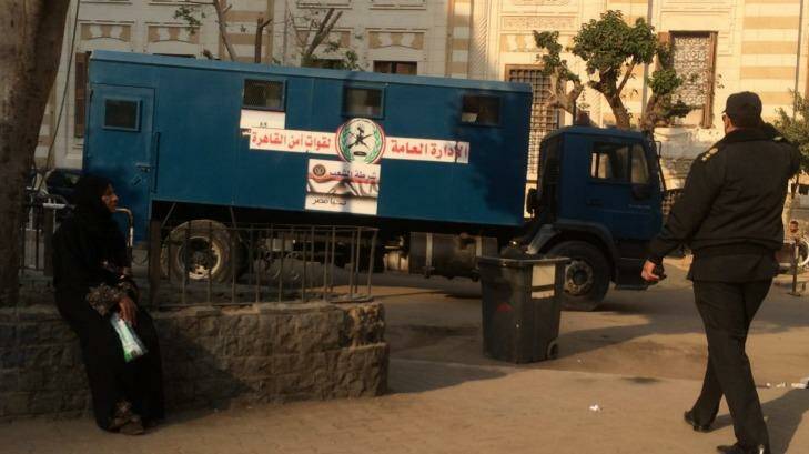 Central security forces patrolling downtown Cairo last week. Photo: Farid Farid