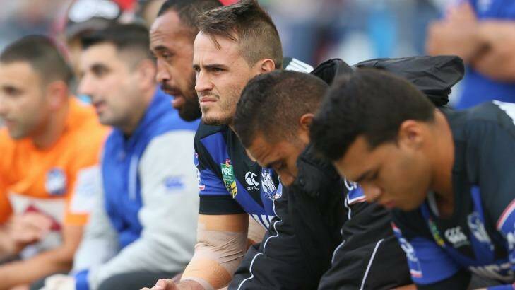 SYDNEY, AUSTRALIA - APRIL 12:  Josh Reynolds of the Bulldogs watches on from the bench during the round six NRL match between the St George Illawarra Dragons and the Canterbury Bulldogs at ANZ Stadium on April 12, 2015 in Sydney, Australia.  (Photo by Mark Kolbe/Getty Images) Photo: Mark Kolbe