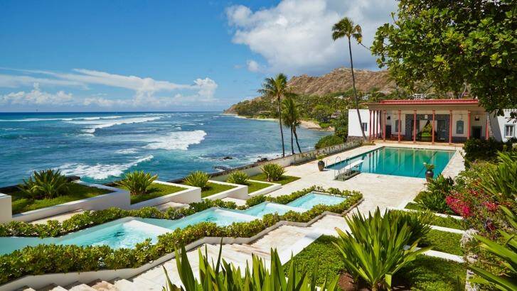 Heaven on earth: The swimming pool and view from Doris Duke's Shangri La in Hawaii. Photo: Doris Duke estate 