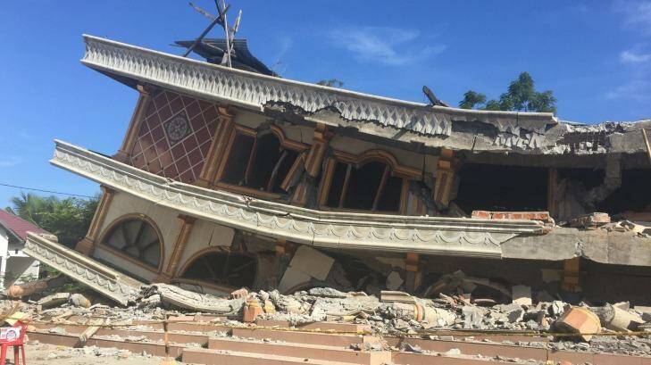 The meunasah, or Islamic school and cultural centre, after Wednesday's earthquake. Photo: Supplied