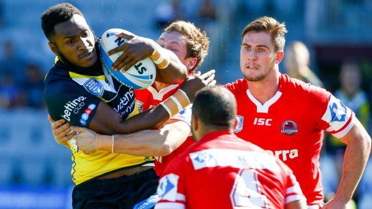 Kato Ottio in action for Mounties against Illawarra Cutters in NSW Cup last month.  Photo: Adam McLean