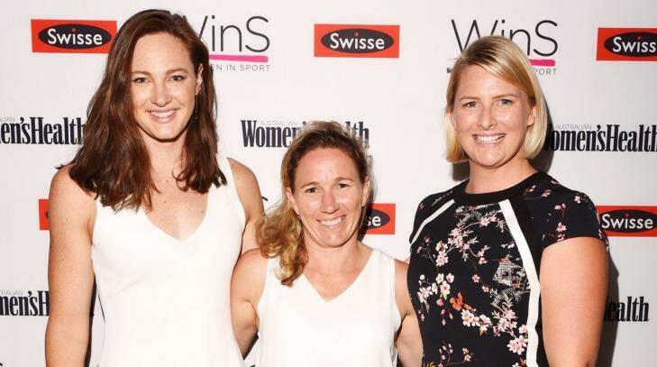 Support network: Cate Campbell, Ashleigh Hewson and Leisel Jones. Photo: Women's Health
