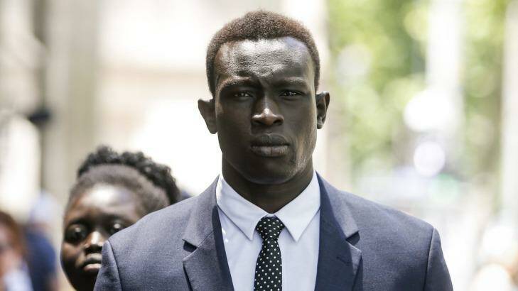 Majak Daw arrives at the County Court on Monday. Photo: Eddie Jim
