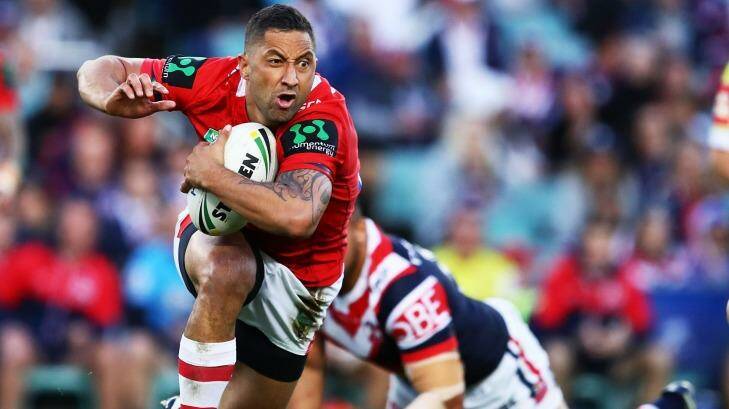 Out of form: Benji Marshall during the round 24 match between the Dragons and the Roosters. Photo: Brendon Thorne
