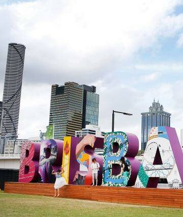 The Brisbane sign by day. Photo: Daniel Munoz