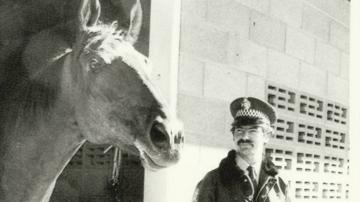 A policeman guarding ring-in horse Bold Personality. Photo: Fairfax Archives