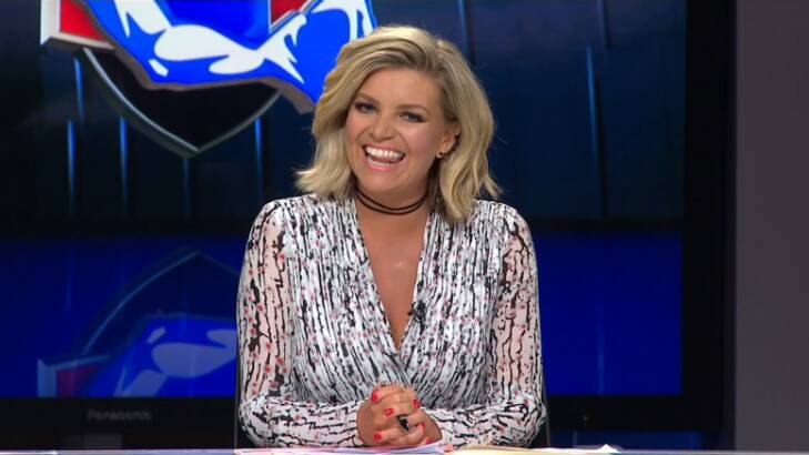 Rebecca Maddern was a hit with Footy Show viewers in her first appearance on the program. Photo: Supplied