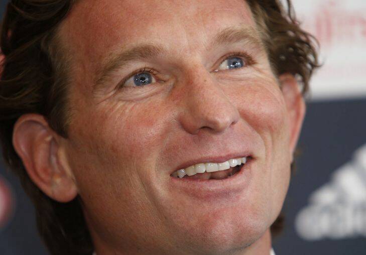 Essendon coach James Hird at the media conference.31 March 2015. The Age News. Photo by Eddie Jim. Photo: Eddie Jim