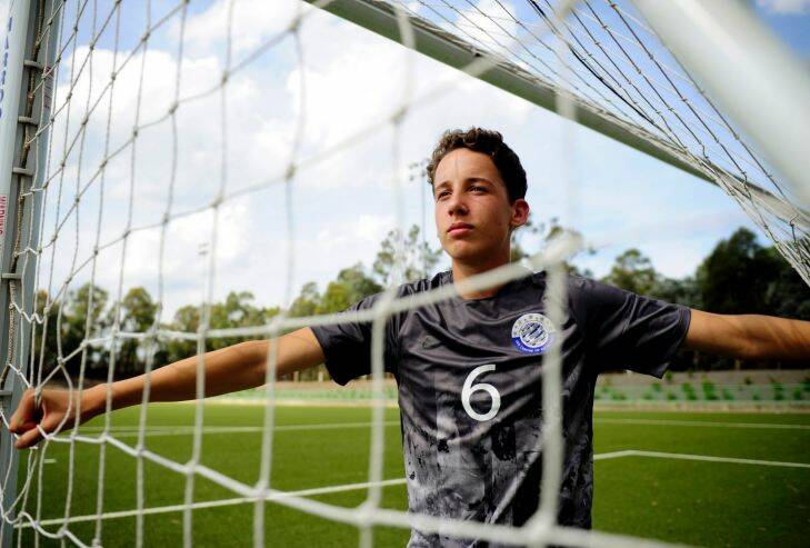 Sport: Kai Trewin,14 of Gungahlin has been selected into the FFA centre of excellence program.11th February 2016. Photo by Melissa Adams of The Canberra Times.