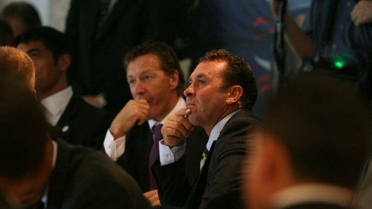 Good mates Craig Bellamy and Ricky Stuart. Photo: Craig Golding