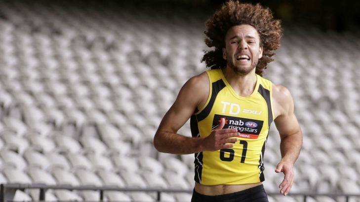 Griffin Logue is pushing his claims for a round one spot. Photo: AFL Media/Getty Images