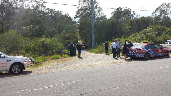 Police at the scene of a shooting in Rochedale South. Photo: Kristian Silva