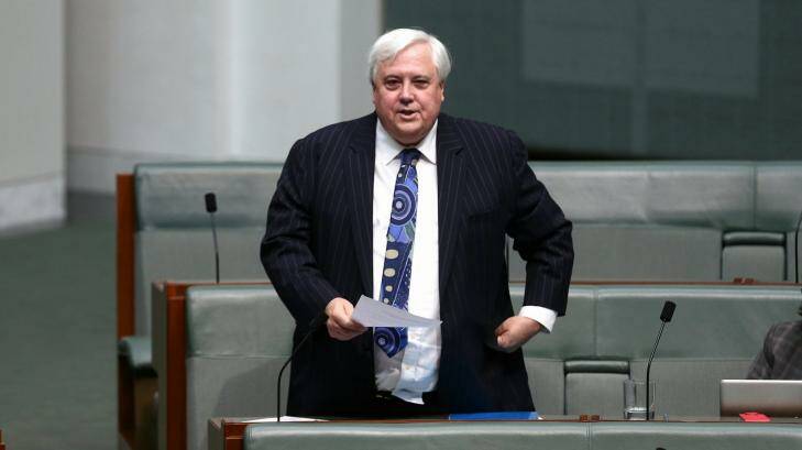 Palmer United Party leader Clive Palmer during Question Time at Parliament House in Canberra.  Photo: Alex Ellinghausen