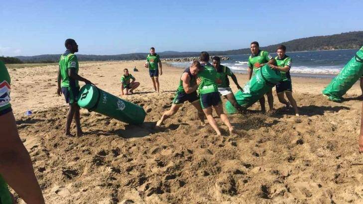 The Canberra Raiders went on a pre-season camp trip to Bateman's Bay Photo: Supplied