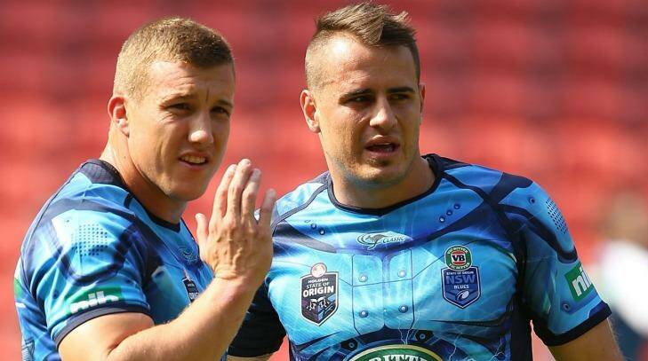 Back for the Blues? Trent Hodkinson and Josh Reynolds are in contention for the halves. Photo: Chris Hyde