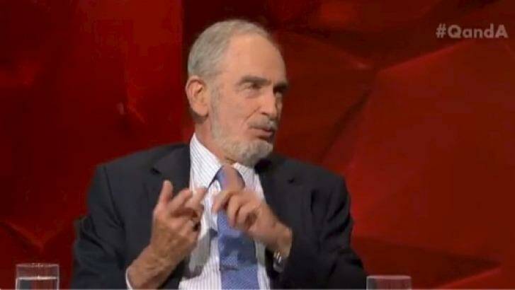 American biologist Dr Paul Ehrlich verbally sparred with Jones throughout the show.
 Photo: Screenshot Q&A