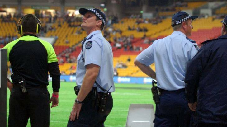 Police and extra security on hand for a State of Origin game. Photo: Dave Hunt