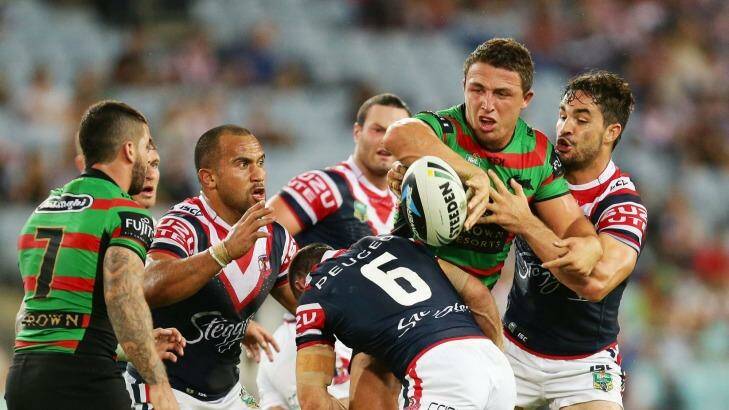 Sam Burgess of the Rabbitohs will return to the NRL in a night-time blockbuster clash with the Roosters in 2016.   Photo: Matt King