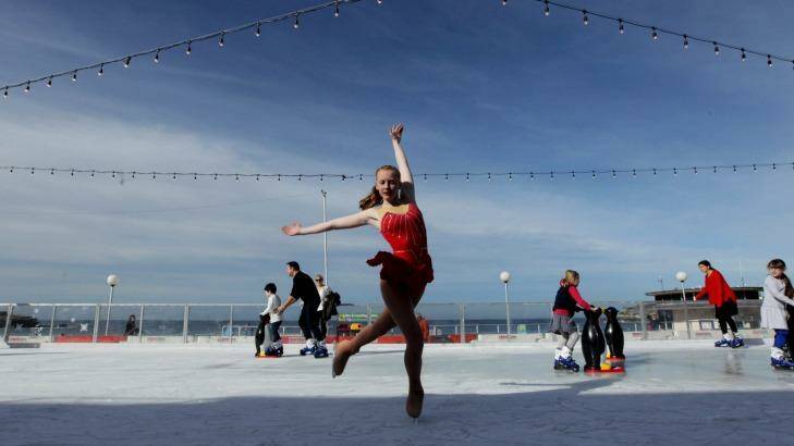 Ice skating at Bondi Winter Magic.
 Photo: Dean Sewell