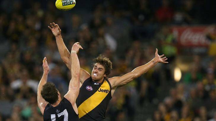 Richmond's Ben Griffiths injured his shoulder and will not face the Blues. Photo: Pat Scala 