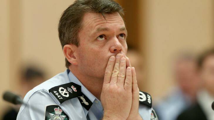 AFP Commissioner Andrew Colvin at a hearing at Parliament House in December.  Photo: Alex Ellinghausen