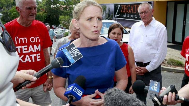 Kate Jones campaigns in Ashgrove on the weekend. Photo: Renee Melides