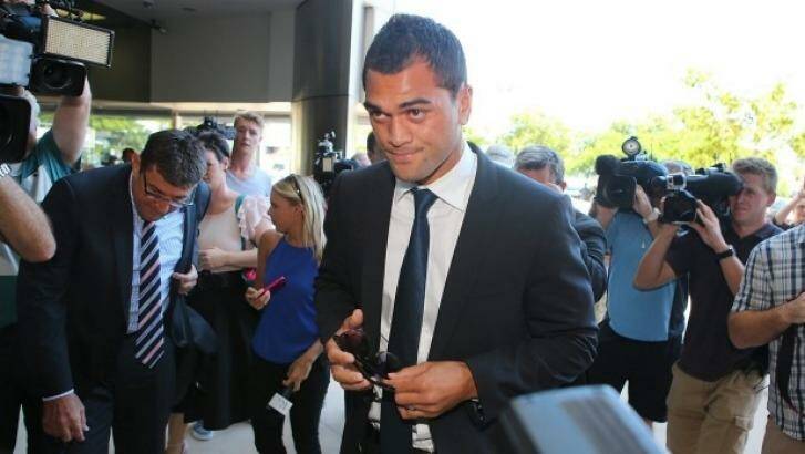 Karmichael Hunt arrives at Southport Magistrates Court. Photo:  Chris Hyde/Getty Images