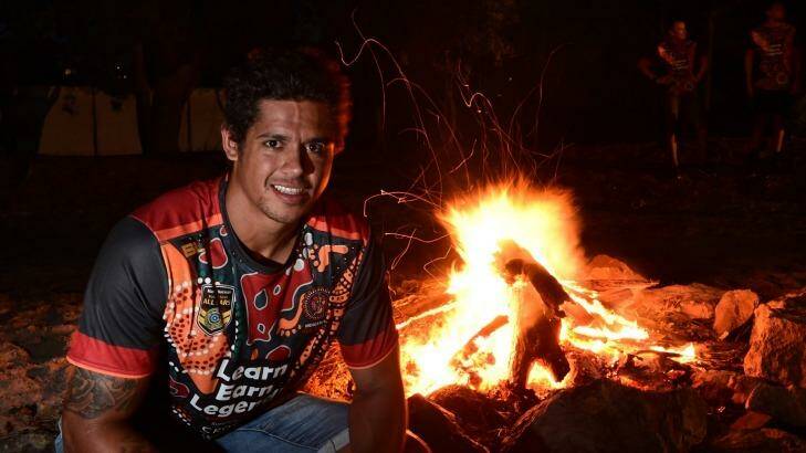 Accentuate the positive: Dane Gagai at the Indigenous camp.  Photo: Scott Davis/NRL