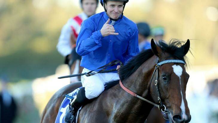 James McDonald rides Astern to win the MTA Run ToThe Rose at Rosehill this month. Photo: bradleyphotos.com.au