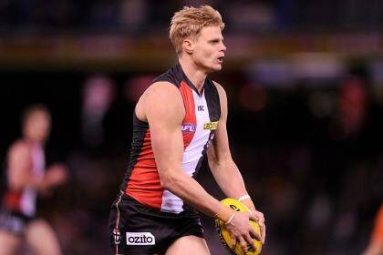 Nick Riewoldt comfortably topped the Saintsâ?? goalkicking with 49, and led the competition for marks with 191. Photo: Sebastian Costanzo