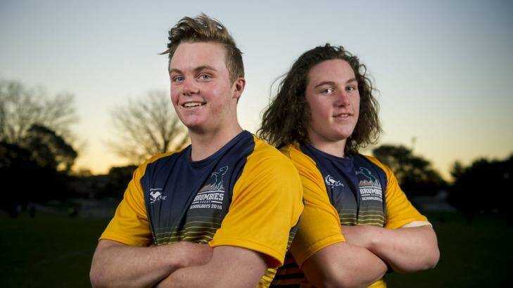 Ryan Lonergan and brother Lachlan were part of a five-strong Canberra contingent picked in the Australian schoolboys team. Photo: Jay Cronan