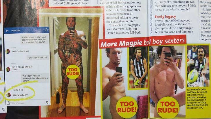 Woman's Day is alleging Collingwood footballers took these semi-naked photos.