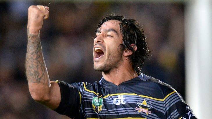 Fighting fit: Johnathan Thurston has dismissed any suggestion the Cowboys won't be at their best for the preliminary final after their tough win against Brisbane. Photo: Bradley Kanaris