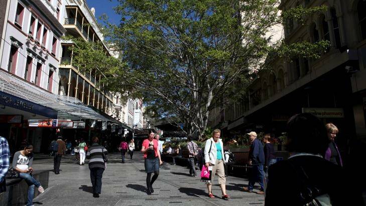 Fifty-eight per cent agreed that the Queen Street Mall was safe after dark. Photo: MichelleSmith@fairfaxdigital.com.au