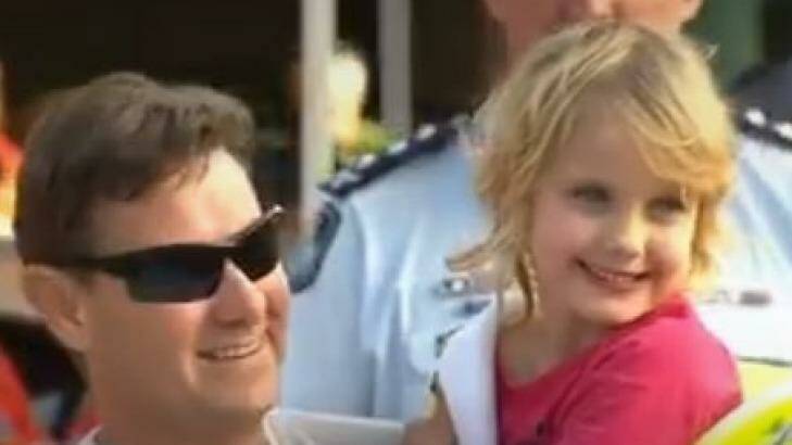 Smiles all round as father and daughter are reunited. Photo: Matthew Howard/Twitter