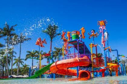 Kids will love the waterpark at Oaks Oasis at Caloundra.