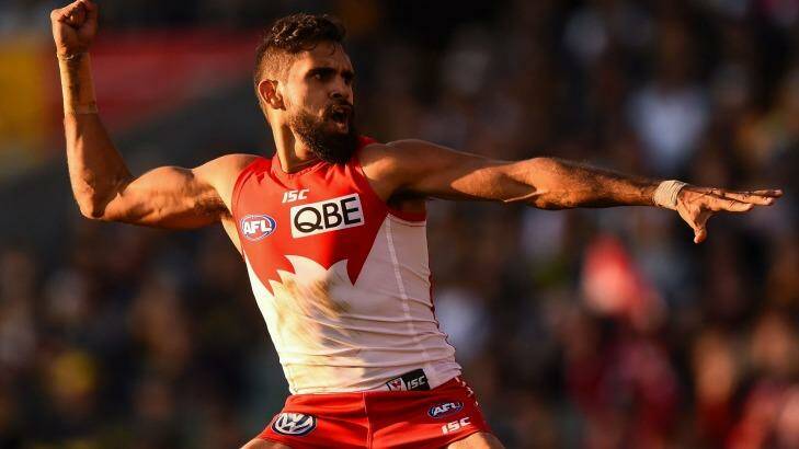 Potential recruit Lewis Jetta interacted with West Coast fans, some of whom decided to boo Adam Goodes throughout Sunday's clash at Domain Stadium. Photo: Daniel Carson/AFL Media