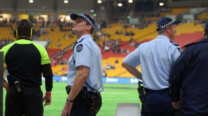 Police and extra security on hand for a State of Origin game. Photo: Dave Hunt
