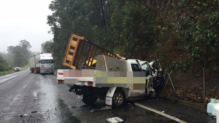 The scene of a serious traffic crash near Mackay. Photo: Seven News