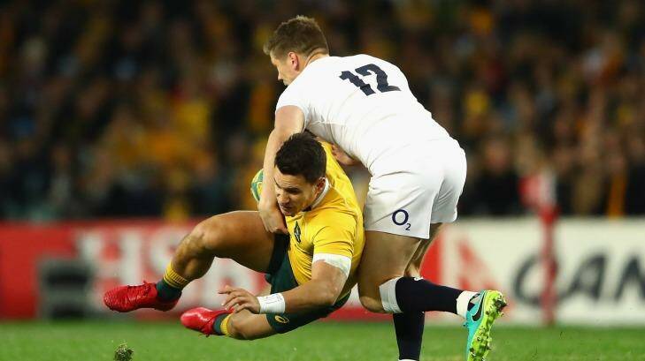 Matt Toomua made his comeback from a knee injury in the third Test against England. Photo: Cameron Spencer